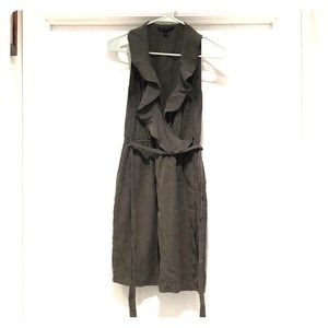 Banana Republic olive mini ruffle dress size 2